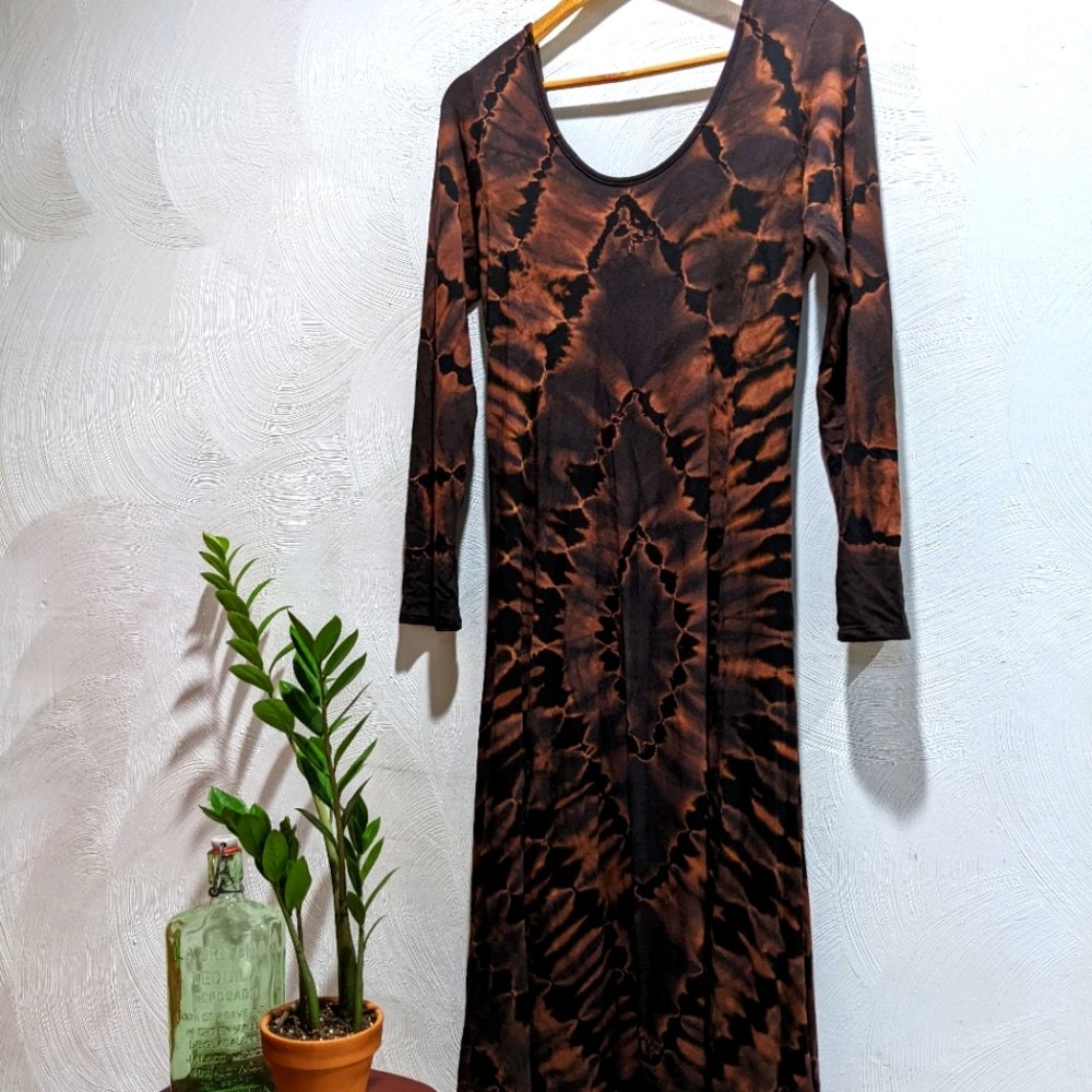 Grunge Witch Long Sleeve Tie Dye Dress